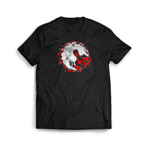 New Deadpool Ooops Gun Hole Chest Inspired Design Mens T-Shirt Tee