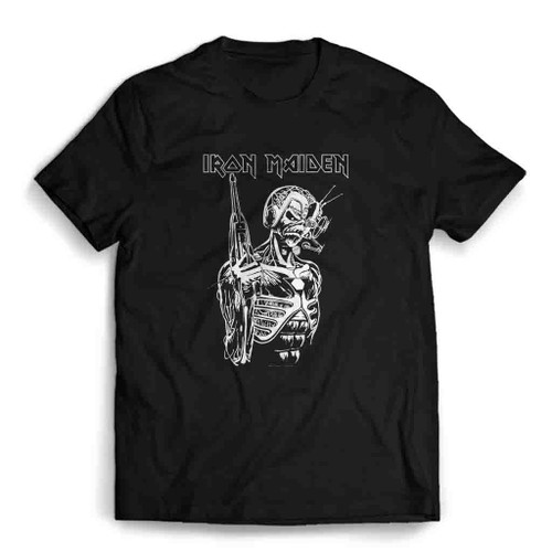 Iron Maiden Skull With The Gun Mens T-Shirt