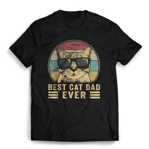 Best Cat Dad Ever Logo Art Mens T-Shirt