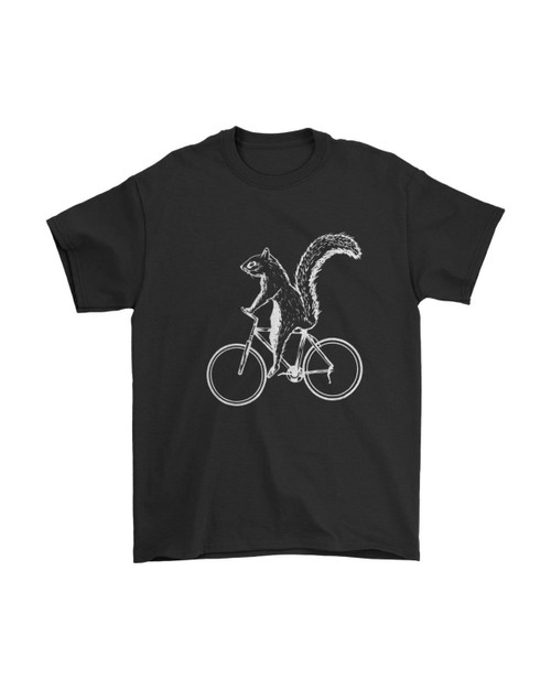 Squirrel On A Bicycle Funny Chipmunks Man's T-Shirt Tee