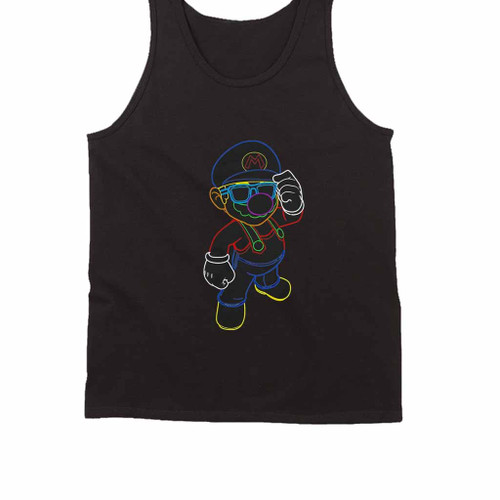 Mario Super Mario Neon Outline Tank Top