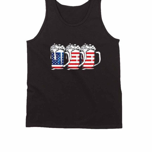 Beer American Flag 4th Of July Tank Top