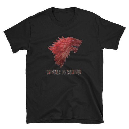 Game Of Thrones Winter Is Coming Stark Blood Wolf Man's T-Shirt Tee Game Of Thrones Winter Is Coming Stark Blood Wolf Man's T-Shirt Tee