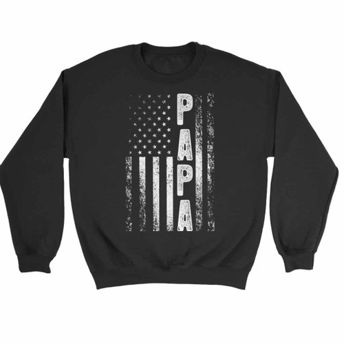 Papa American Flag Sweatshirt Sweater