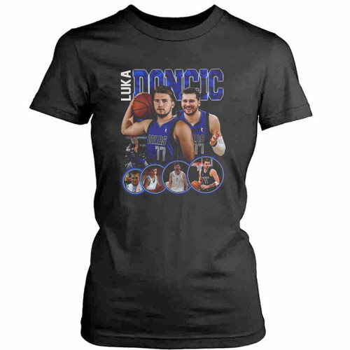 Vintage Luka Doncic 90s Logo Art Womens T-Shirt Tee