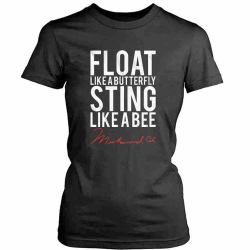 Muhammad Ali Float Like A Butterfly Sting Like A Bee Vintage Womens T-Shirt Tee