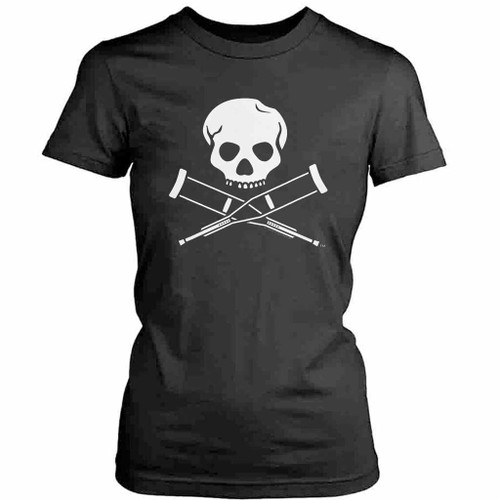 MTV Jackass Skull And Crutches Logo Womens T-Shirt Tee