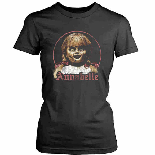 Annabelle Vintage Doll Portrait Womens T-Shirt Tee Annabelle Vintage Doll Portrait Womens T-Shirt Tee