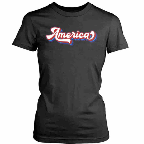 America Patriotic Womens T-Shirt Tee