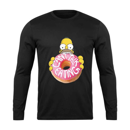 The Simpsons Homer Cant Talk Eating Long Sleeve T-Shirt