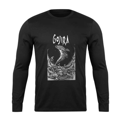 Gojira Whale Woodblock Long Sleeve T-Shirt