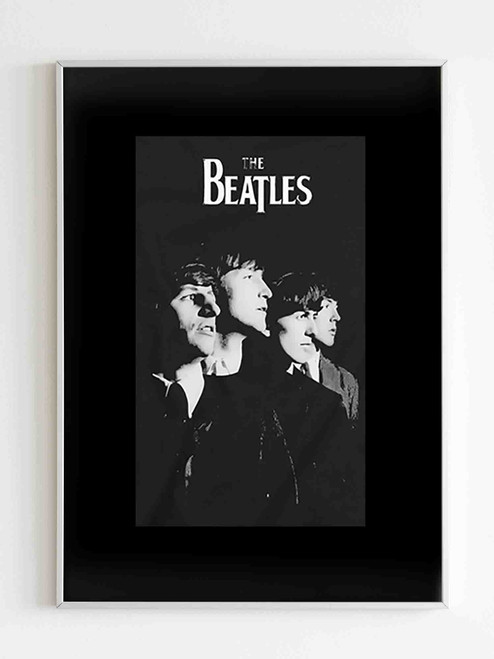 The Beatles Portrait Black White Poster