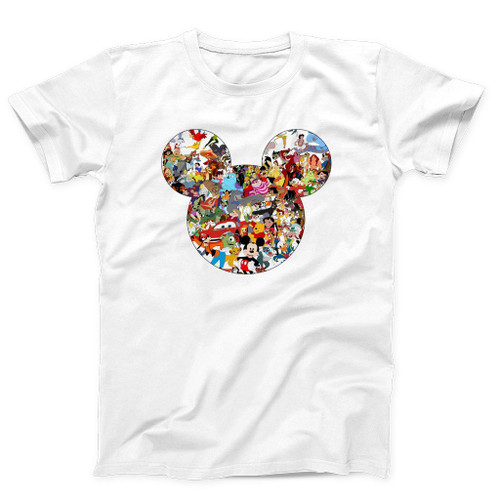 Disney All Characters Mickey Mouse Silhouette Man's T-Shirt Tee