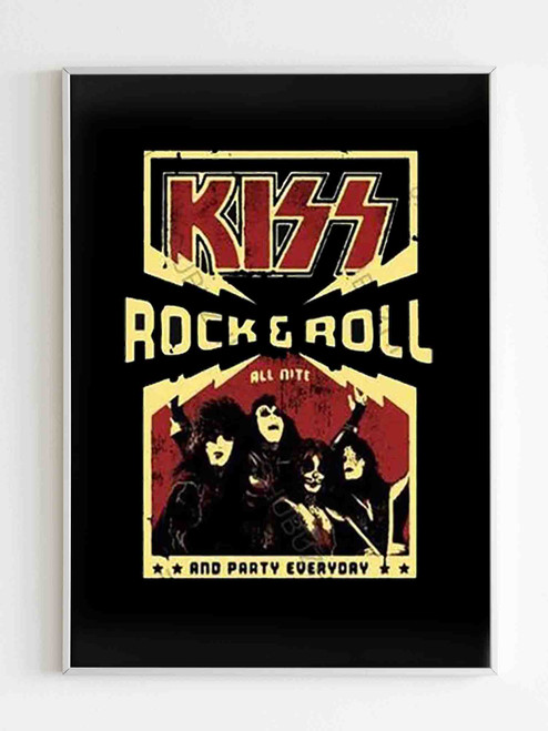 Kiss Vintage Rock And Roll And Party Everyday Poster