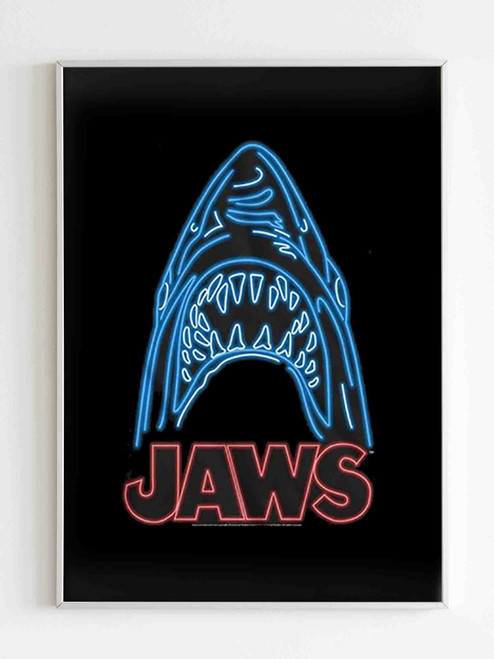 Jaws Neon Logo Poster