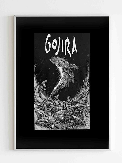 Gojira Whale Woodblock Poster