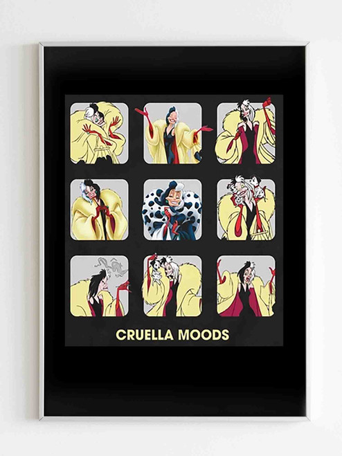 Cruella Moods Disney Villains Funny Poster