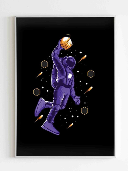 Basketball Player Astronaut Poster