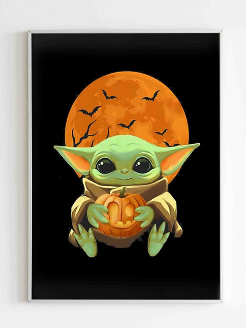 Baby Yoda Halloween Pumpkin Poster