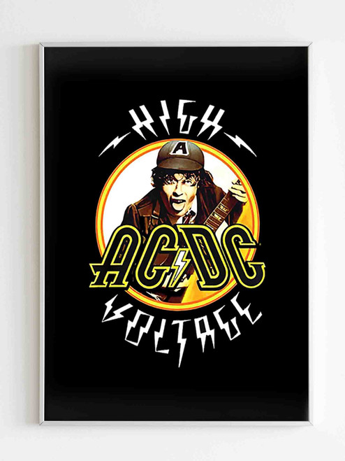 Acdc Neon Highway To Hell Rock And Roll Music Poster