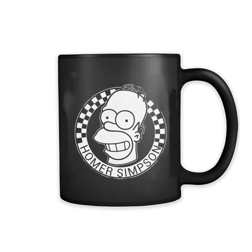 Homer Simpson Portrait Checkerboard Mug