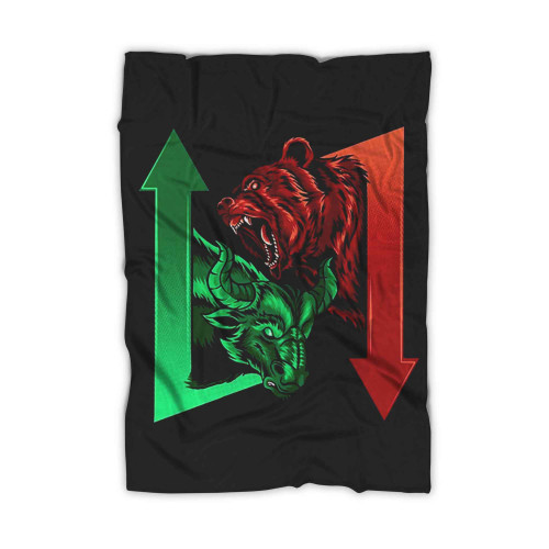Angry Bear and Goat Animal Artsy Blanket