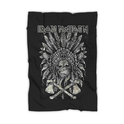 Distressed Iron Maiden Concert Retro Blanket