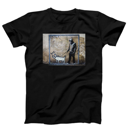 Banksy Hoodie Dog Walker Man's T-Shirt Tee