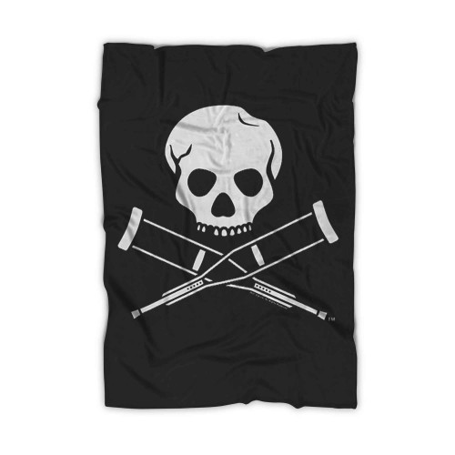 MTV Jackass Skull And Crutches Logo Blanket