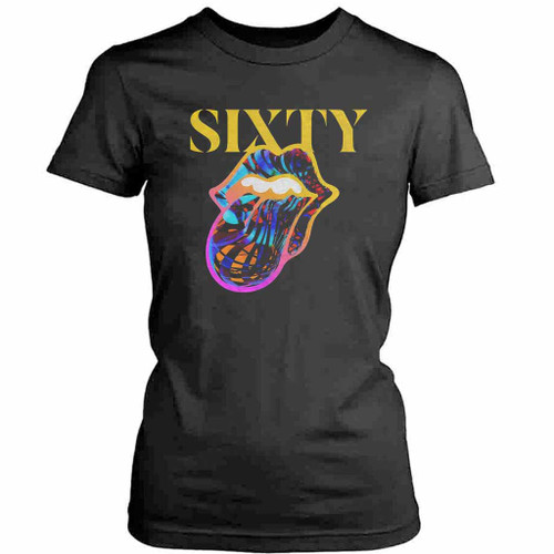 The Rolling Stones Sixty Years Cyberdelic Tongue Womens T-Shirt Tee