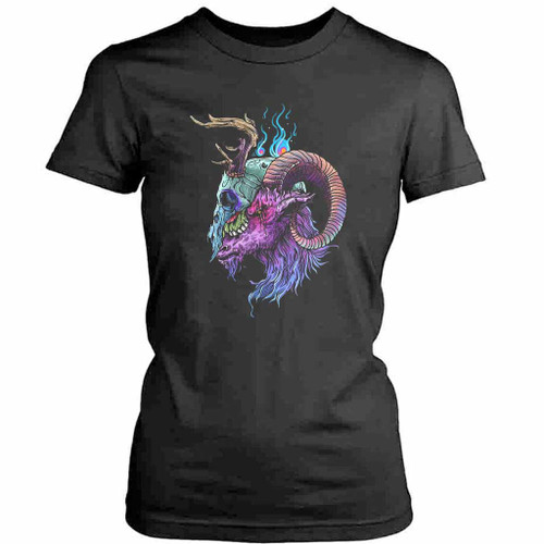 Ram Skull Womens T-Shirt Tee