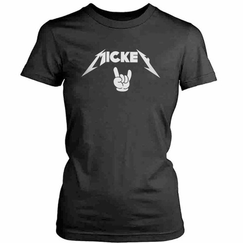 Mickey Mouse Heavy Metal Metallica Womens T-Shirt Tee