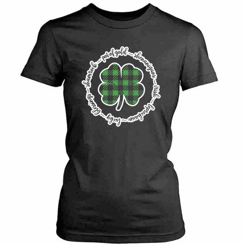 Lucky St Patricks Day Logo Art Womens T-Shirt Tee