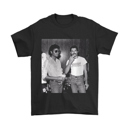 Michael Jackson And Freddie Mercury Vintage Man's T-Shirt Tee Michael Jackson And Freddie Mercury Vintage Man's T-Shirt Tee