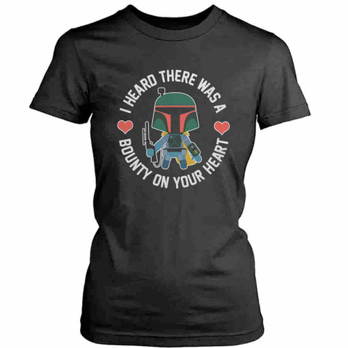 Boba Fett Bounty Heart Valentine Womens T-Shirt Tee