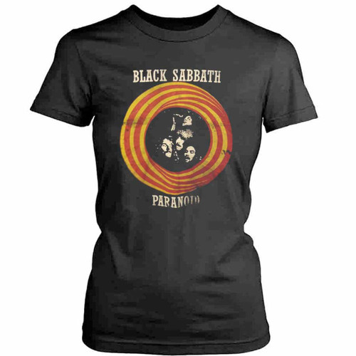 Black Sabbath Paranoid Logo Womens T-Shirt Tee
