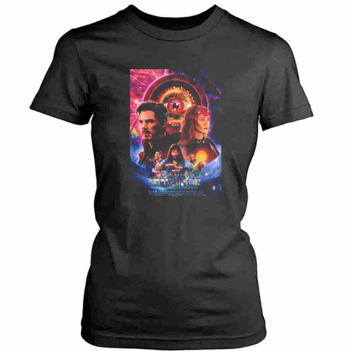 2022 Doctor Strange In The Multiverse Of Madness Movie Film Poster Wanda Benedict Cumberbatch Womens T-Shirt Tee