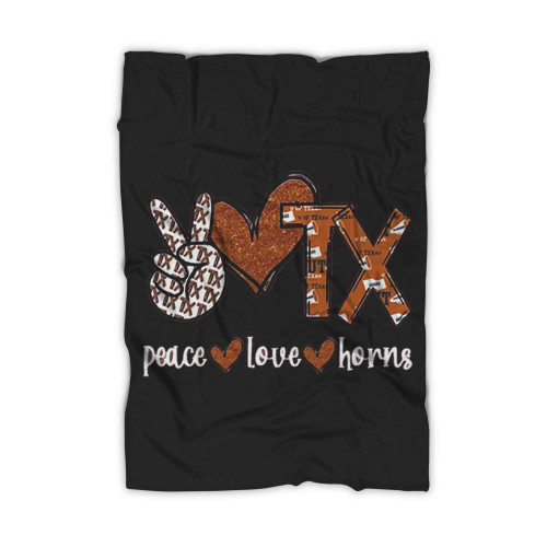 Piece Love Horns Texas Cow Skull Blanket