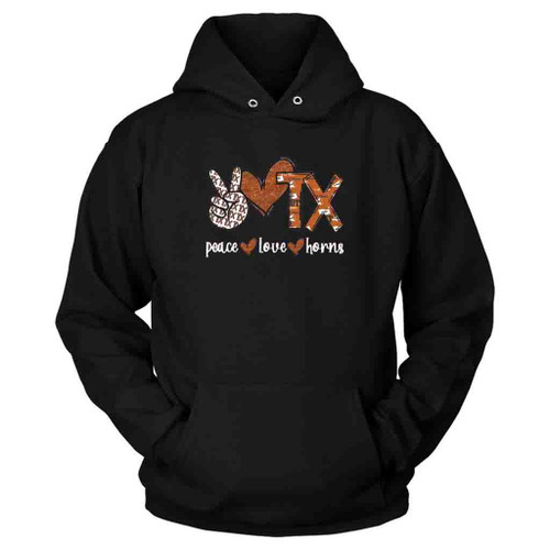 Piece Love Horns Texas Cow Skull Hoodie