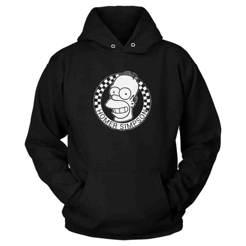 Homer Simpson Portrait Checkerboard Hoodie