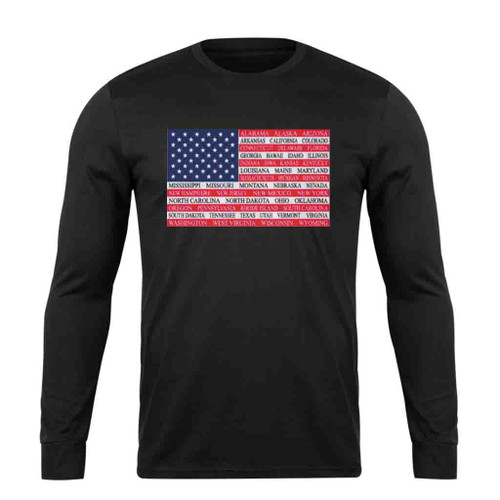 Vintage American Flag Long Sleeve T-Shirt Tee