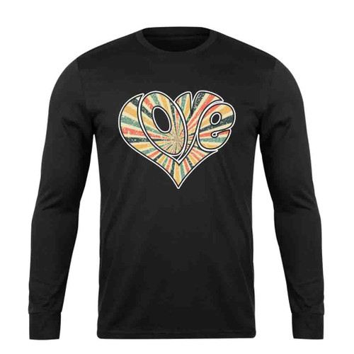 Retro Love Heart Long Sleeve T-Shirt Tee