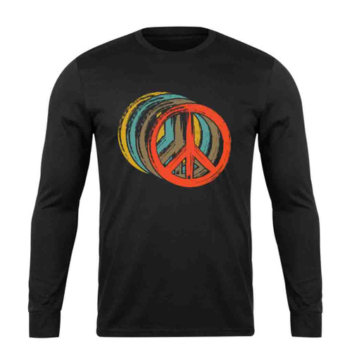 Peace Sign Logo Long Sleeve T-Shirt Tee