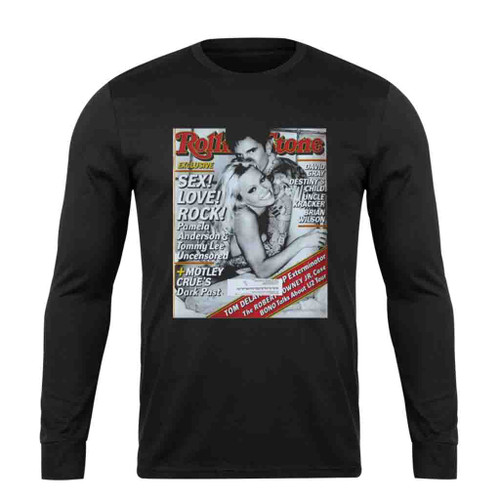 Pam And Tommy Lee Pamela Anderson Rolling Stones Cover Disney Series Photo Long Sleeve T-Shirt Tee