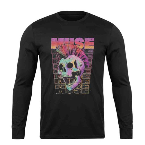 Muse Mohawk Skull Long Sleeve T-Shirt Tee