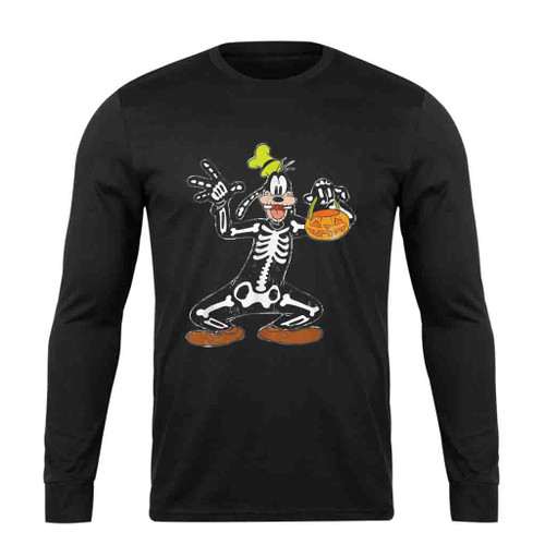 Goofy Skeleton Funny Halloween Long Sleeve T-Shirt Tee