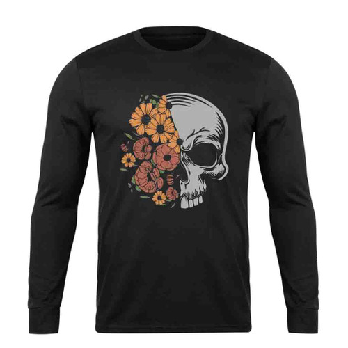 Floral Skeleton Fall Long Sleeve T-Shirt Tee Floral Skeleton Fall Long Sleeve T-Shirt Tee