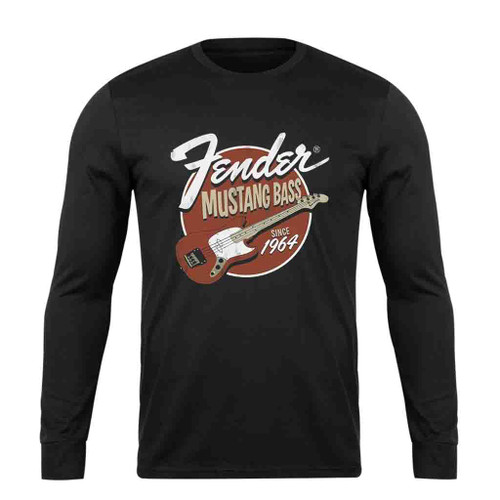 Fender Mustang Bass Design Long Sleeve T-Shirt Tee
