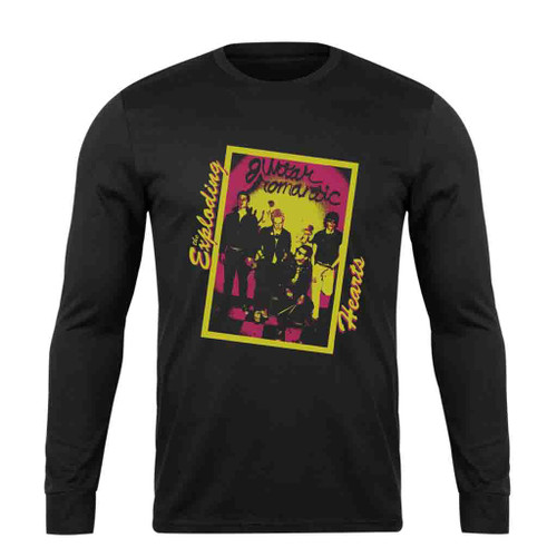 Exploding Hearts Guitar Romantic Long Sleeve T-Shirt Tee