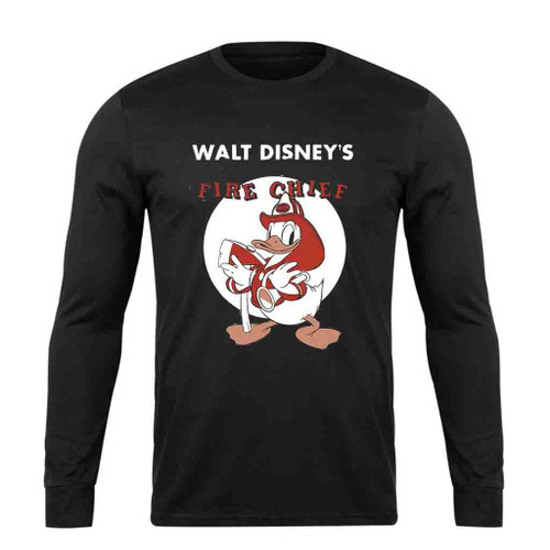 Donald Duck Disney Fire Chief Long Sleeve T-Shirt Tee